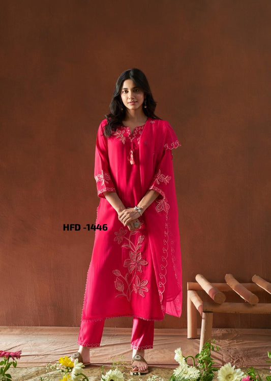 Flower Round Neck Kurti For Women